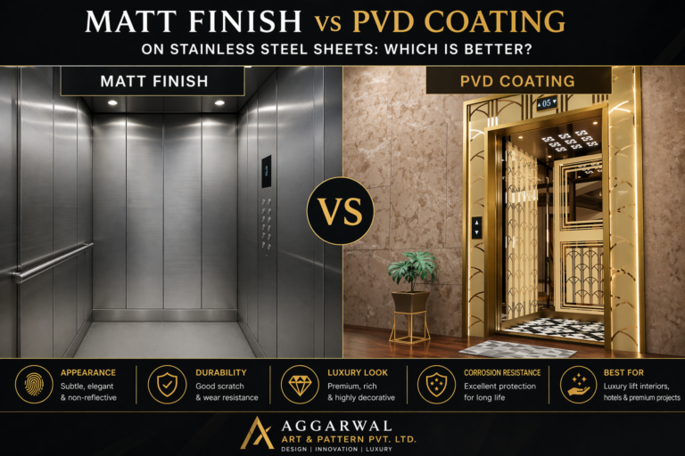 Matt Finish vs PVD Coating on Stainless Steel Sheets for Lift Interiors