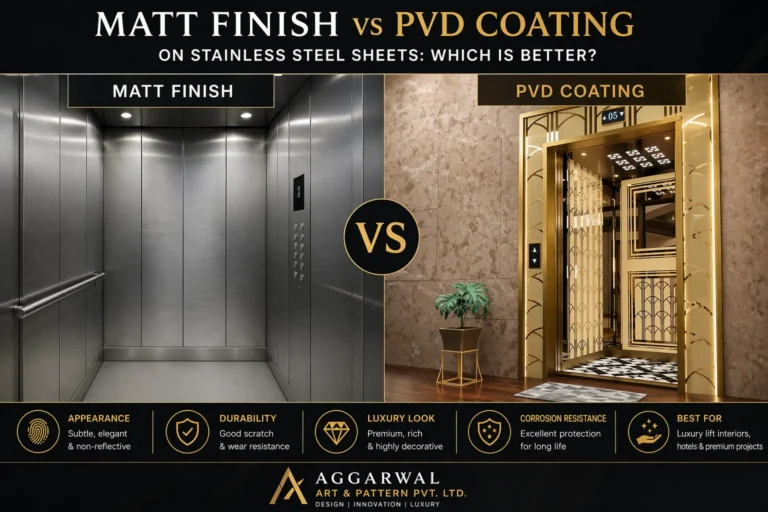 Matt Finish vs PVD Coating on Stainless Steel Sheets for Lift Interiors